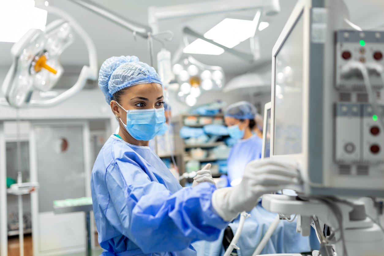 Doctors using Medical Technology