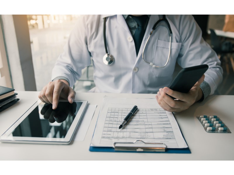 A health professional hard at work