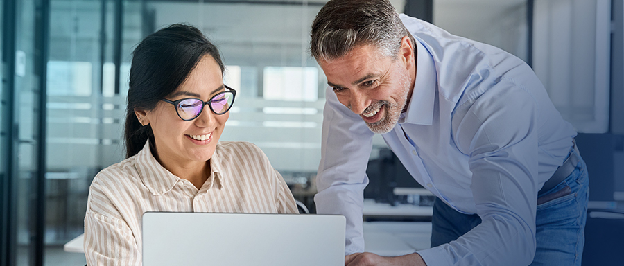 A team looking at employer resources